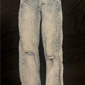 Stylish Light Blue Distressed Women Jeans